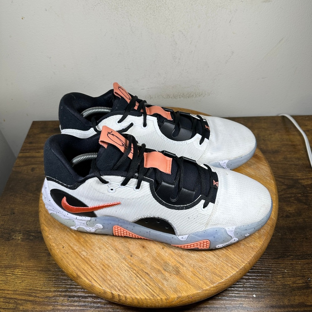 Nike PG 6 Paul George Basketball Shoes White Black Mens Size 10.5 DC1974-100